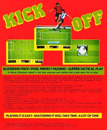 Kick Off box cover back